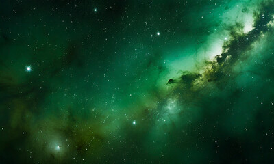 Obraz na płótnie Canvas Green dark space galaxy stars nobula background