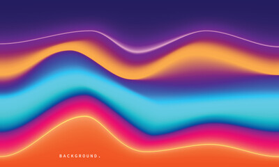 Colorful wavy and fluid gradient mesh background. Abstract blurred backdrop. Smooth color gradation design for poster, catalog, landing page, flyer, presentation, banner, or cover.