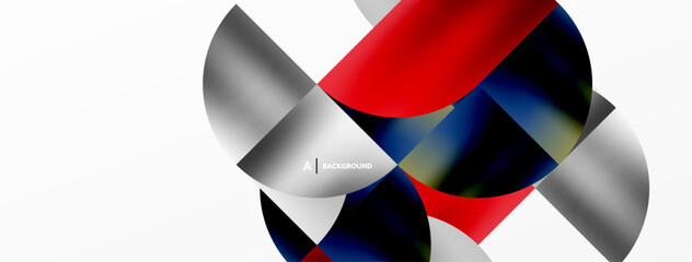 Obraz premium Exquisite backdrop marrying modern minimalism with metallic allure. Featuring round triangles, it exudes geometric sophistication and understated charm for wallpaper, banner, background, landing page