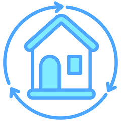 Fototapeta premium Sustainable Design blue color icon, related to renewable energy, green energy. use for web, digital and app development