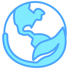 Eco Friendly blue color icon, related to renewable energy, green energy. use for web, digital and app development