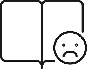 Sad Emoji By Book Vector Sign For Apps, Sites, Design