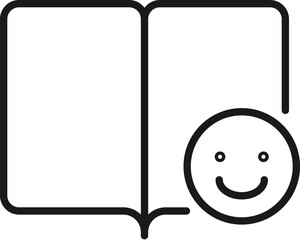 Emoji By Book Line Icon For Design, Infographics, Apps