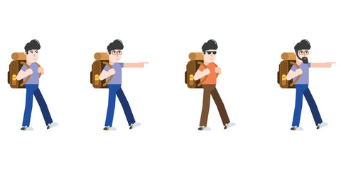 Traveler flat character illustration in vector