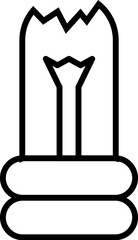 Broken Lamp Vector Symbol for Adverts. Suitable for books, stores, shops. Editable stroke in minimalistic outline style. Symbol for design