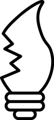 Broken Lamp Minimalistic Outline Icon for Shops and Stores. Suitable for books, stores, shops. Editable stroke in minimalistic outline style. Symbol for design