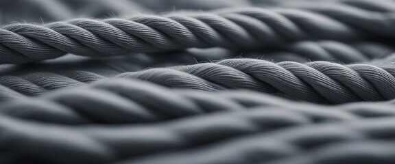 close up of a grey rope - obrazy, fototapety, plakaty