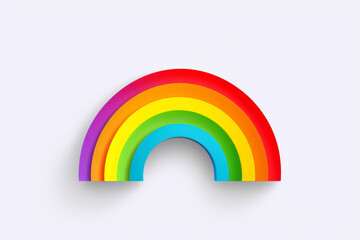 Illustrated rainbow icon isolated on a solid white background