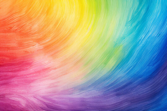 Abstract background of a rainbow, illustration in a crayon style