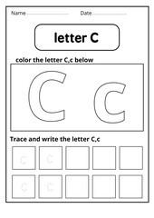 letter C worksheets for kindergarten - learning letter C activities - Lesson plan for letter C -writing letter c worksheet - coloring letter b worksheets - letter b coloring sheets for toddlers