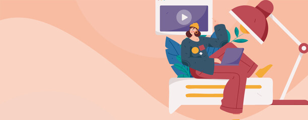 Education and learning people flat vector concept hand drawn illustration
