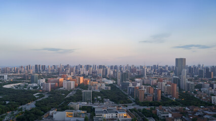 Modern metropolis, city skyline, urban architecture