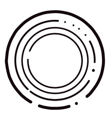 black and white spiral circle monoline
