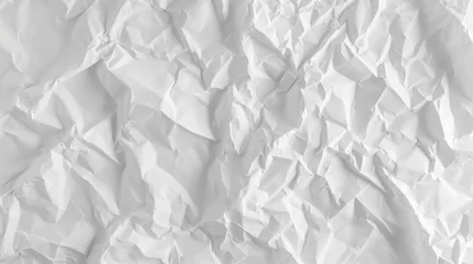 Foto op Canvas White crumpled paper background texture pattern. Tileable wrinkled high-resolution arts and crafts flat lay backdrop © Shanoom