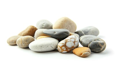 stones and pebbles isolated  on white background