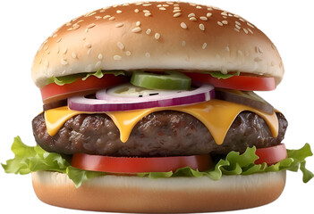 Image of a delicious-looking Burger, one of the most popular foods. 
