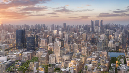 Modern metropolis, city skyline, urban architecture
