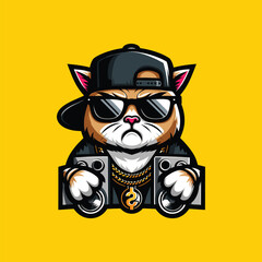 RAPER CAT ILLUSTRATION VECTOR