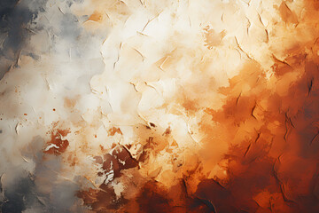 Background Abstract Texture. Brown, Yellow rusty watercolor texture splash on wall white. Spread throughout area. Realistic color clipart template pattern.