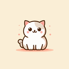 Illustration of cute cat. flat design