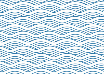 Seamless pattern with blue waves