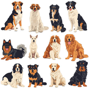 Set of Dogs illustration