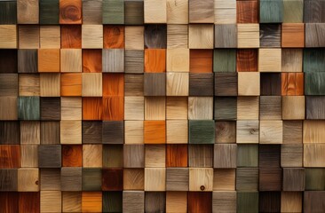 A wooden wall with many different colors of wood