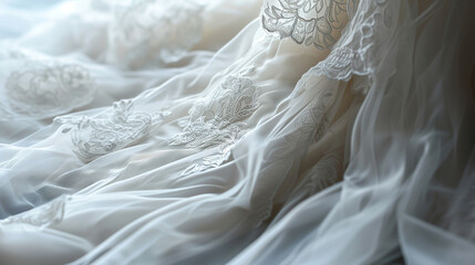 Obraz premium Close up white wedding dress