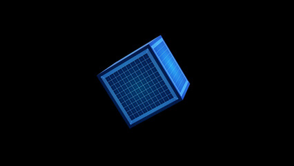 Abstract rotating cube animation with alpha matte
