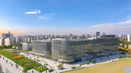 Obraz premium panorama of the city of the city