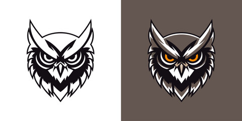 owl mascot logo, illustration, vector