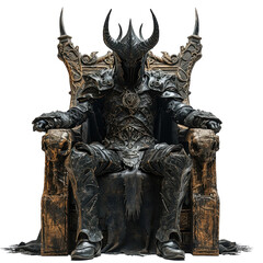 Demon King on Throne Isolated