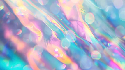 Muurstickers A seamless retro-futurism iridescent playful pastel holographic heatmap ombre gradient blur background texture © Shanoom