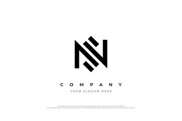 Simple Letter SN Logo or NS Logo Design
