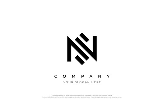 Simple Letter SN Logo or NS Logo Design