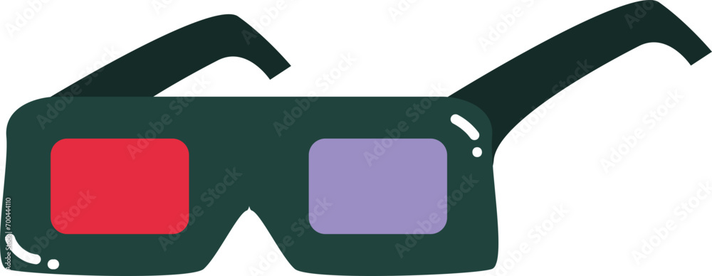 Sticker 3d sunglasses doodle style