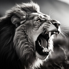 illustration lion's power capture a lion's powerful physique and presence, generate ai.