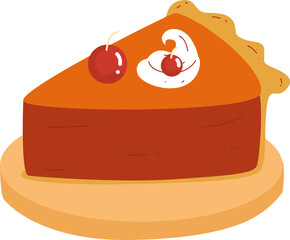pie slice autum season illustration 