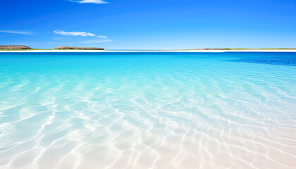 Fototapeta premium Tranquil Beach Vacation: Idyllic Tropical Island with Turquoise Colored Water