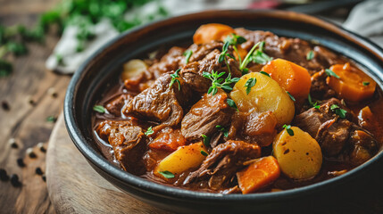 A savory bowl of beef stew.
