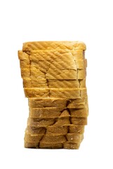 Bread Pieces Stack Isolated on White Background
