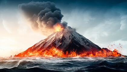 Erupting Volcano Creates Powerful Landscape with Warning Signs