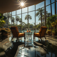 Poolside relaxation chair outside