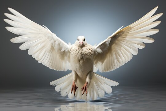 Pigeons fling, wings streched