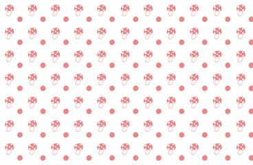 ピンクのきのこのパターン背景素材