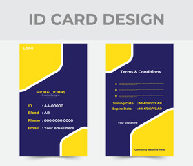 Template for a modern company identity card design.