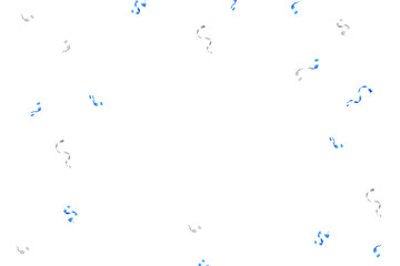 Realistic blue and silver confetti