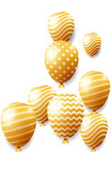 Celebrations background with golden helium balloons