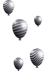 flying helium balloons in black color