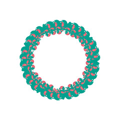 Obraz premium Vector christmas flower and wreath in flat design